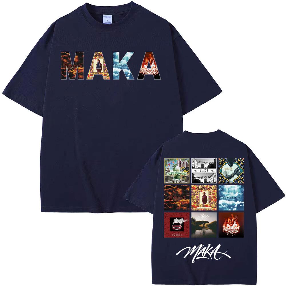 Rapper Maka Music Album Tour 2025 Cover T Shirts Men's Women Harajuku Hip Hop Punk T-shirt Summer Tops O-Neck T Shirt Streetwear