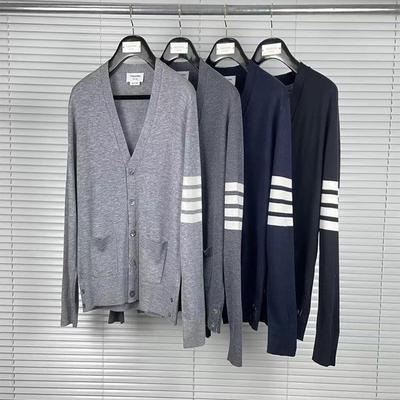 TB Classic Unisex Kaschmirwoll-Cardigan mit 5 Knöpfen und Four-Bar-Design