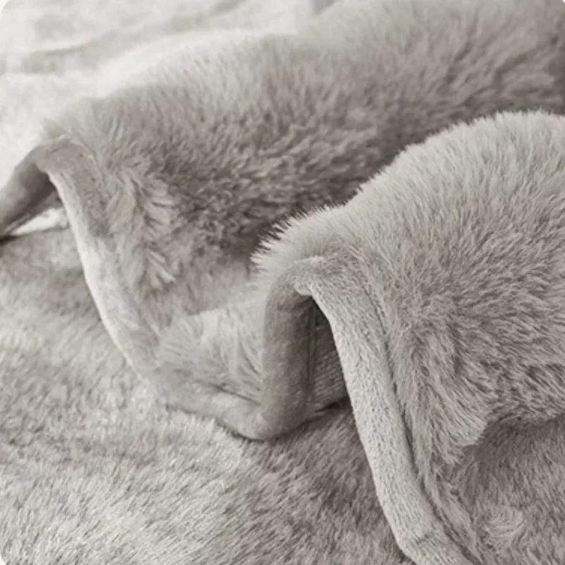Super Soft Rabbit Plush Sofa Mat Anti-slip Thicken Couch Cushion for Living Room Winter Warm L Shaped Universal Sofa Slipcovers