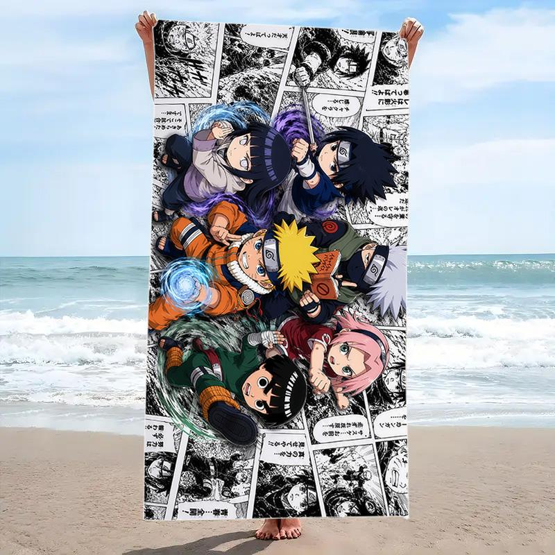Anime Uzumaki Naruto Print Beach Towel, Large Soft Quick Dry Towel for Beach Camping Swimming