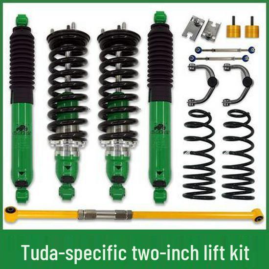 Compatible with Tudda Modified Lift Shock Absorber Spring, Strengthened Upper Control Arm, Thrust Rod, 2-Inch Lift Kit