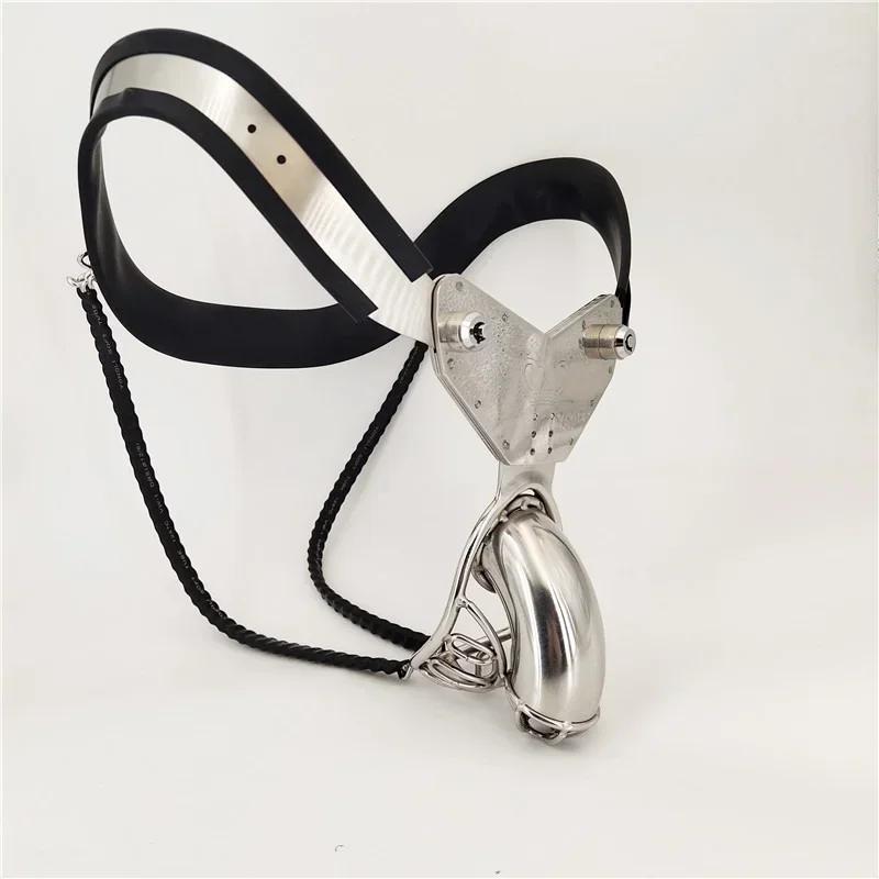 Manyjoy New EMCC Chastity Belt Male Penis Lock Device Adjustable Waist Invisible Underwear Strapon Pants Metal Chastity Device
