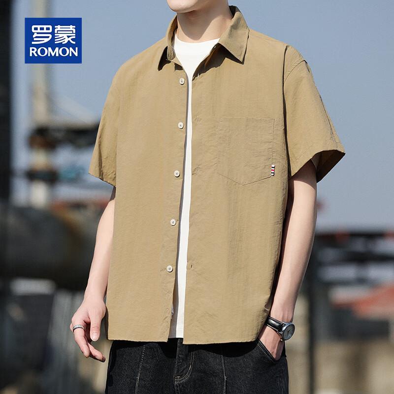 Romon Men s Business Casual Short Sleeve Shirt 3XL