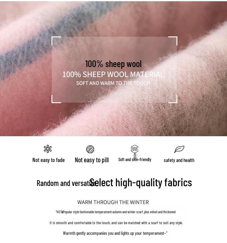 Korean Style Premium Women's Wool Scarf - Autumn/Winter British Plaid Shawl