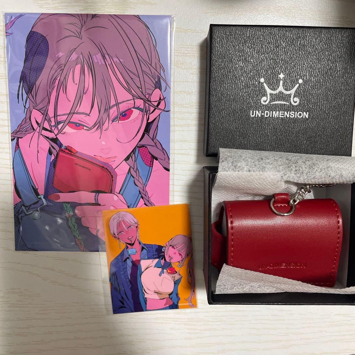 Used Nijisanji un-dimension Furen E. Lustario wireless earphone case bonus sticker postcard
