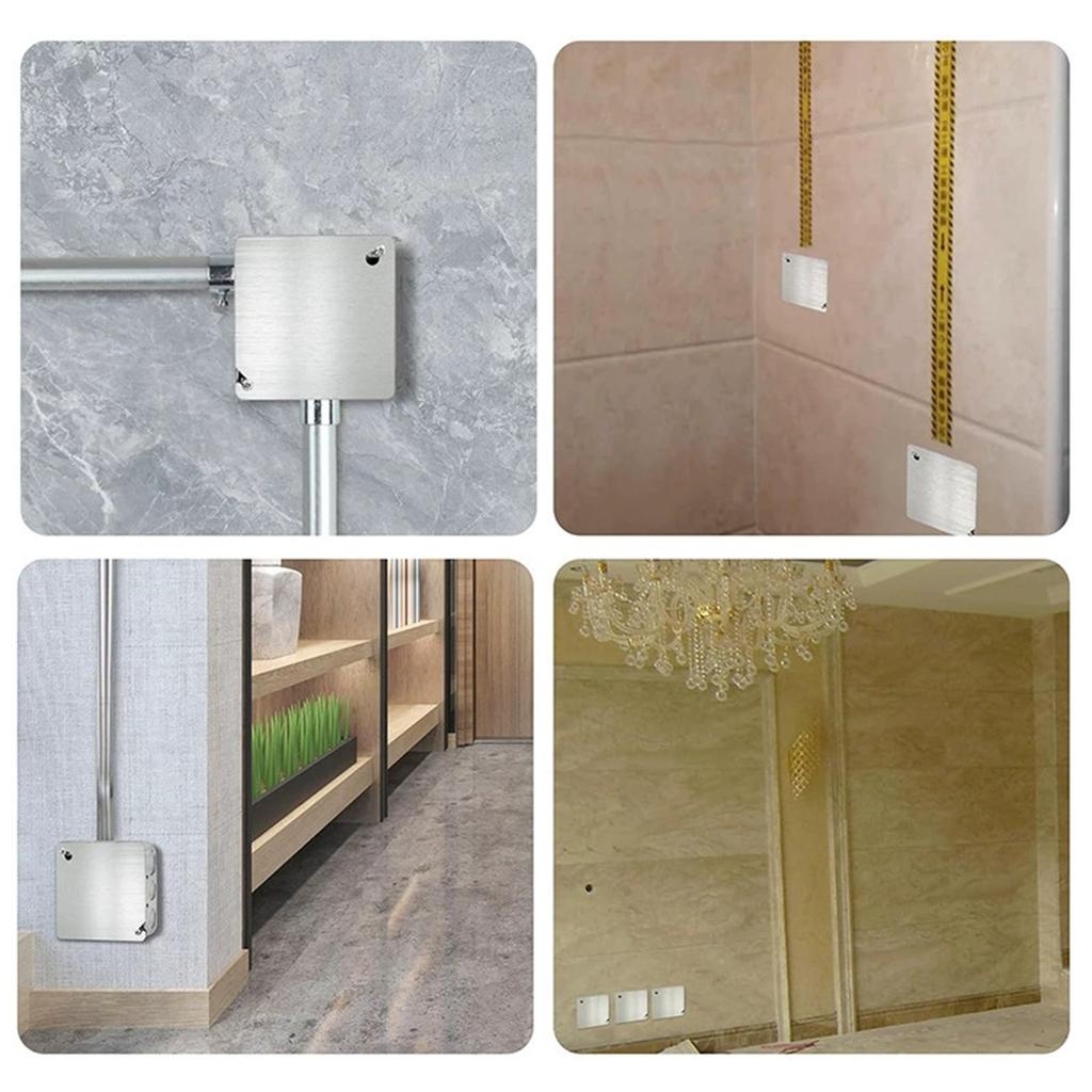 4x4 Metal Electrical Box Cover Plate, 4 Pcs Electric Junction Box Panel, 4 Inch  Steel Metal Corrosive Resistant Cover