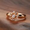 Rose Gold Color Crystal Flower Rings For Women Fashion Natural Zircon Wedding Bride Accessories Daily Fine Jewelry