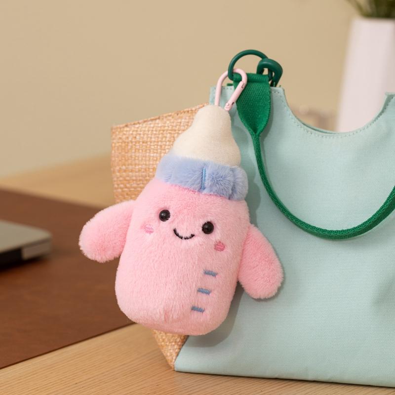 15Cm Kawaii Cup Pendant Bottle Plush Doll Toy Soft Stuffed Keychain Backpack Decor Gift For Kids Cute Stuffed Plushies
