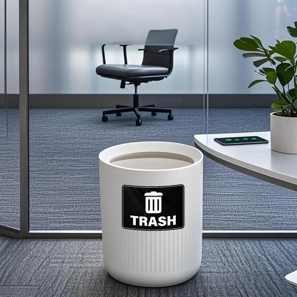 10 Pack Trash Cans Stickers 10 × 7 Inches Vinyl Weatherproof Self Adhesive Recycle Sign for Waste B Home Business