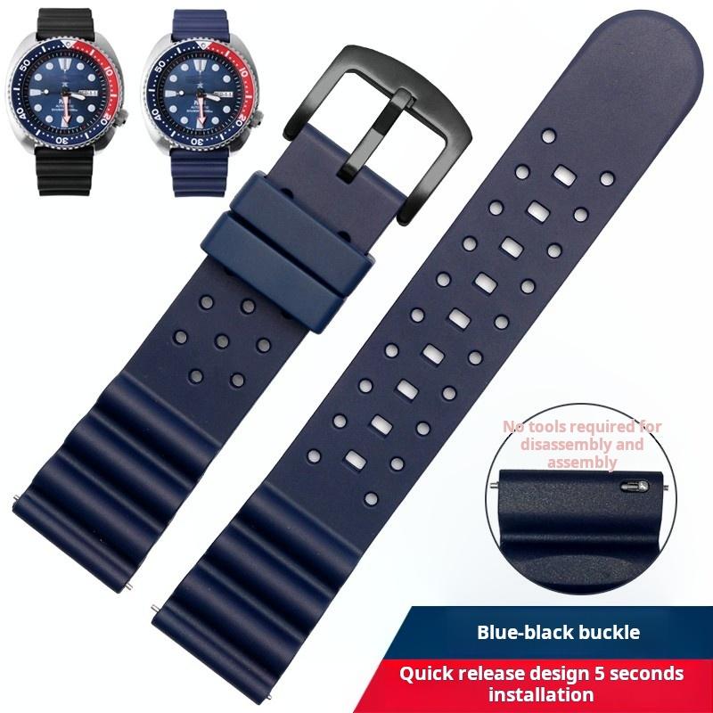 22m Maschio Per Seiko Foro d'aria cinturino in fluoro gomma Water Ghost 007 Abalone piccolo mm Srpa21j1 SKX007 in scatola Cinturino in silicone per orologio