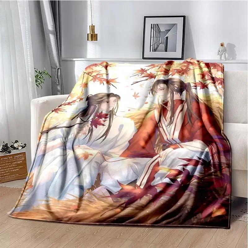 Tian Guan Ci Fu Anime Flannel Soft Blanket Heaven Official's Blessing Plush Warm Blanket Bedroom Sofa Blankets for Beds Gift