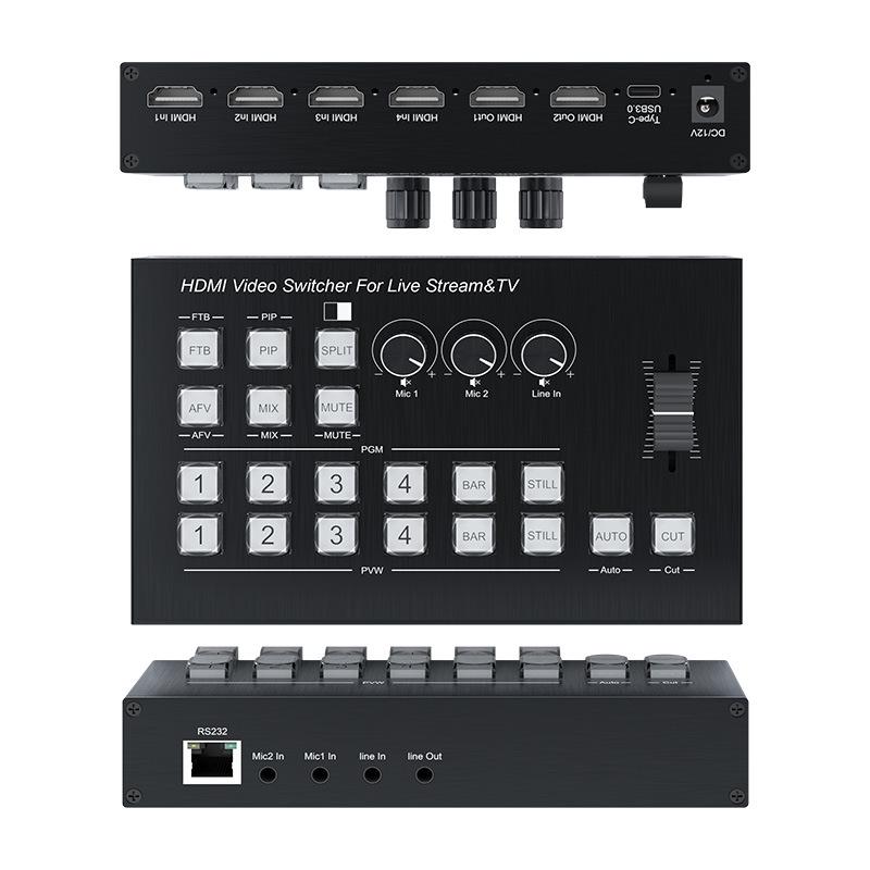 4x2 HDMI Switcher with Type-C Capture & OSD Display - 4-Channel Game Switch