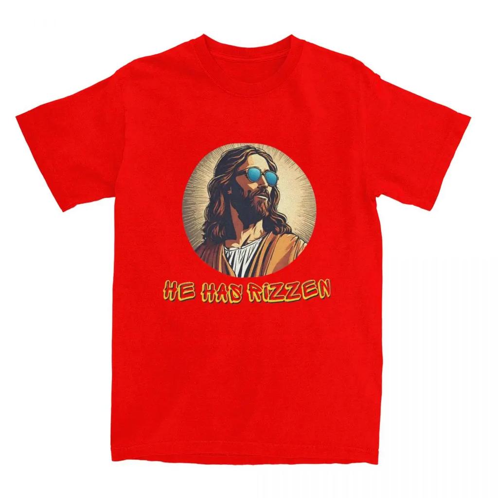 Summer Jesus Christ Has Rizzen T Shirt Accessories for Men Women Pure  Funny Saint Tee Shirt Short Sleeve Tops