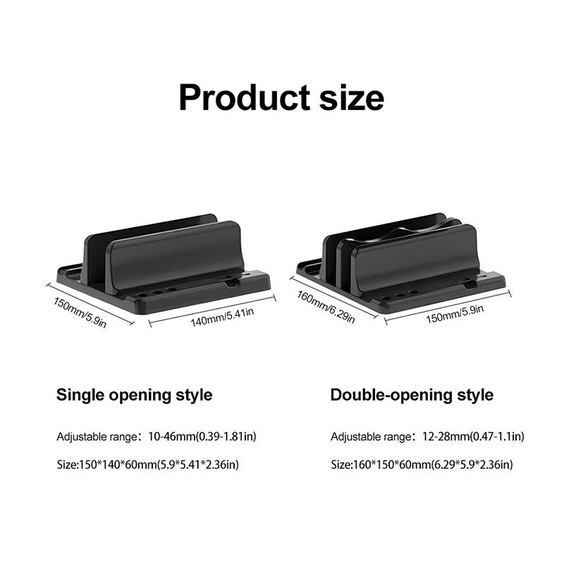 Vertical Adjustable Laptop Stand Desktop Holder Non-Slip Stable for Tablet Phone 10-17 Inch Laptops Home Office