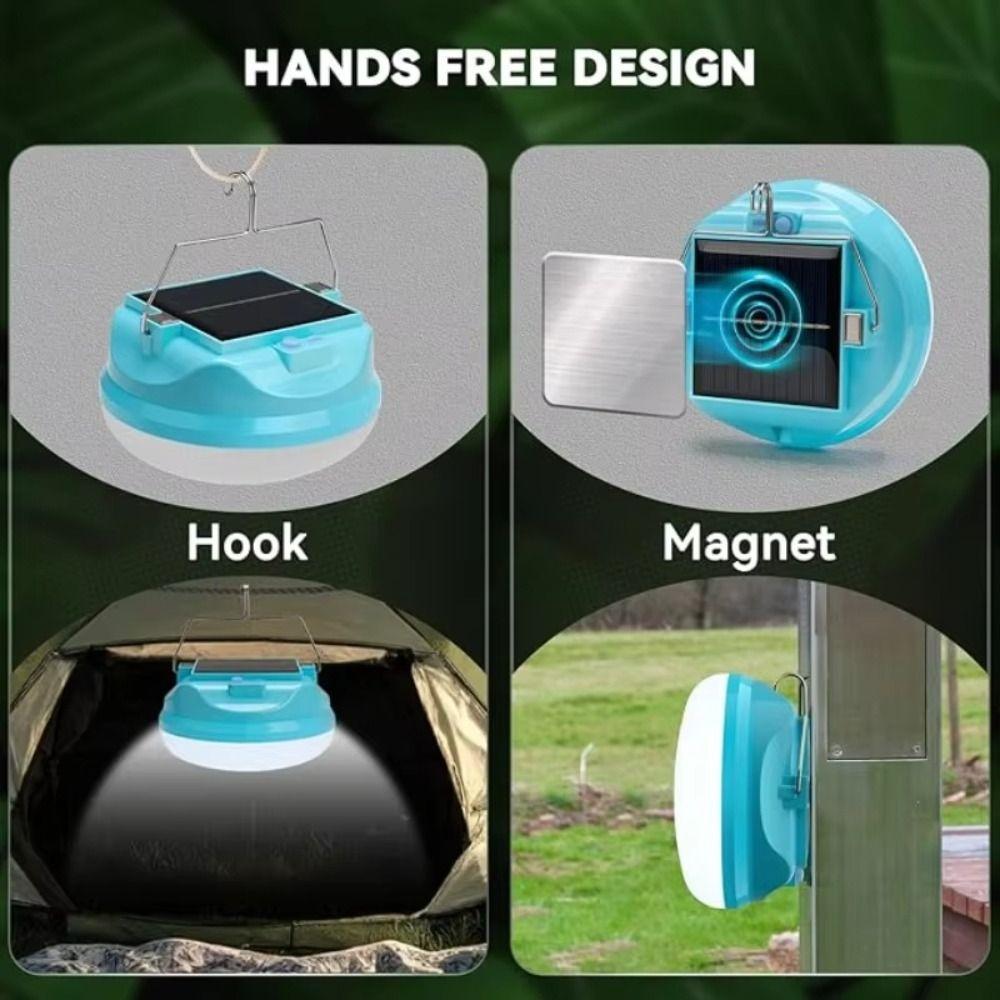 3 Lighting Modes Solar Powered LED Camping Light Waterproof Ultra Bright LED Light Outdoor Camping