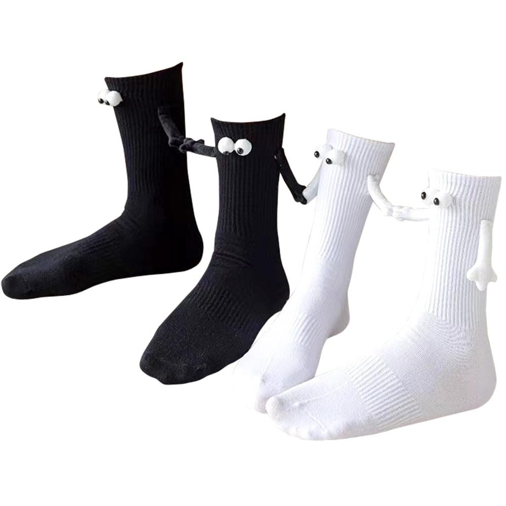 

Moin Moin Ankle Socks with Faces and Holding Set of 2 Animal Couple Designs with Round White and Cold Winter for and 2410scs19 Hands, Eyes,