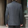 Futing Men's Wool Blend Easy-Care Business Casual Blazer