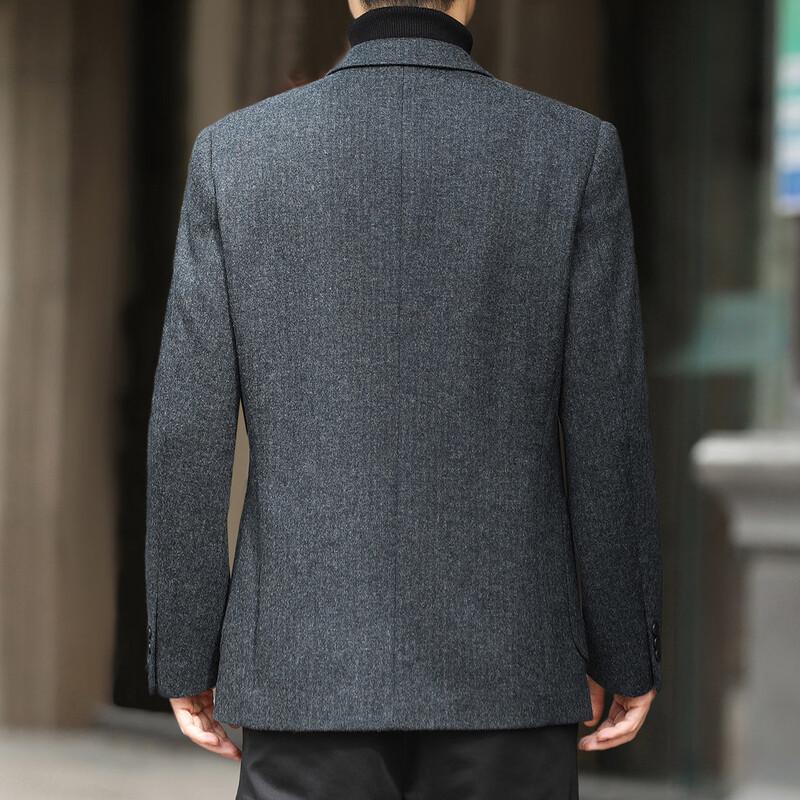 Futing Men's Wool Blend Easy-Care Business Casual Blazer