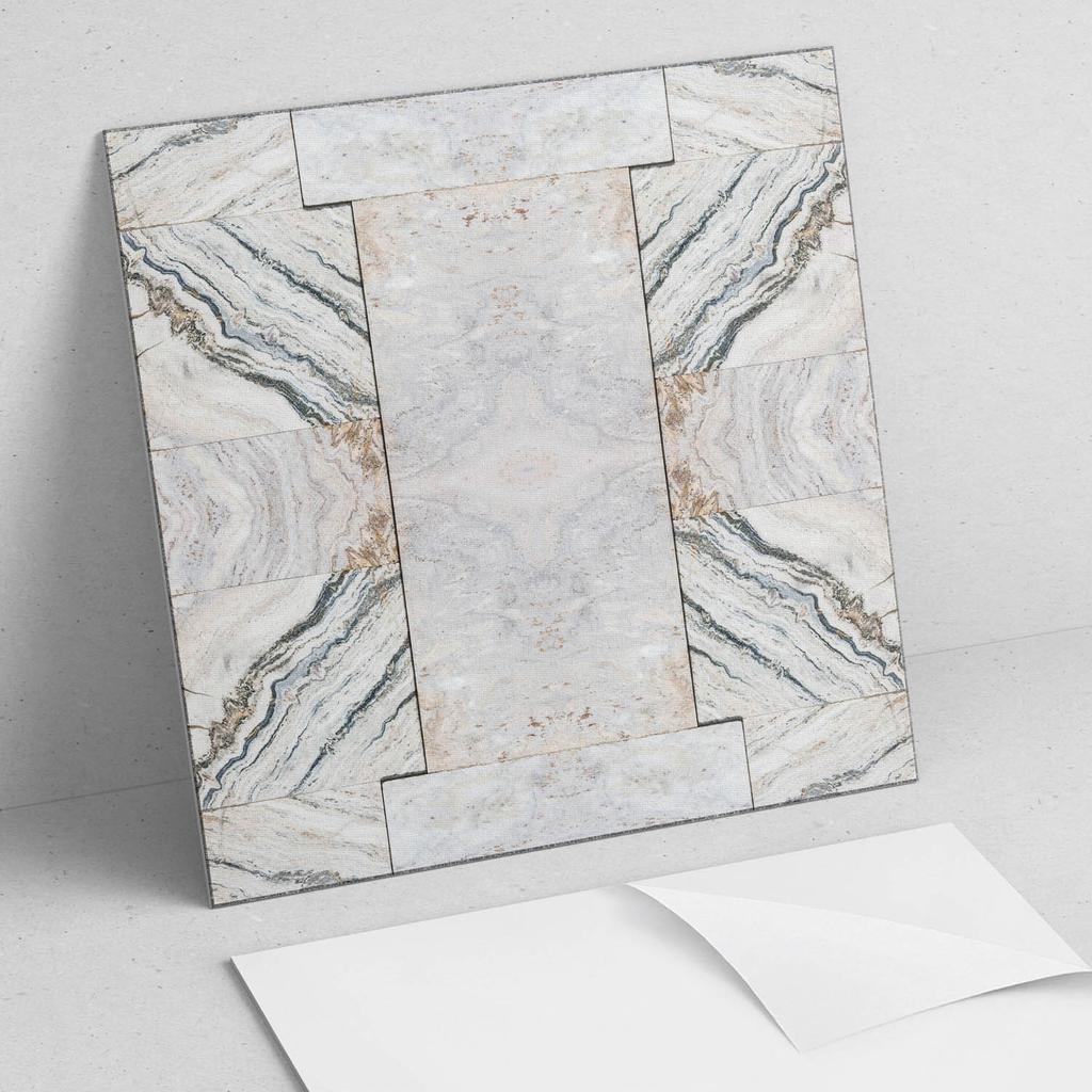 Kafelki Dekoracyjne Winylowe Samoprzylepne Z Nadrukiem Wzór Kamienia Naturalnego 9X30X30 Cm