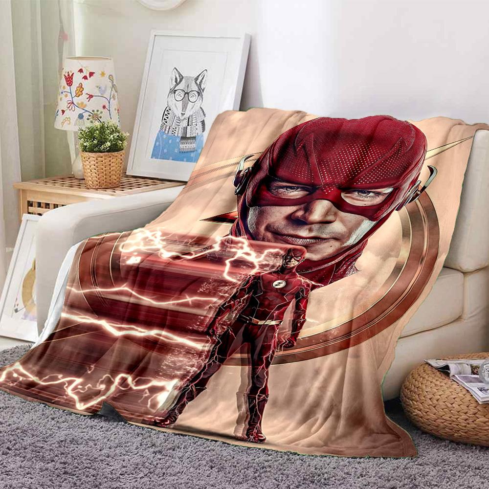 1pc Flash Superhero Blanket Lightweight Flannel Throw For Sofa, Bed, Travel, Livingroom, Office, Couch, Chair, And Bed