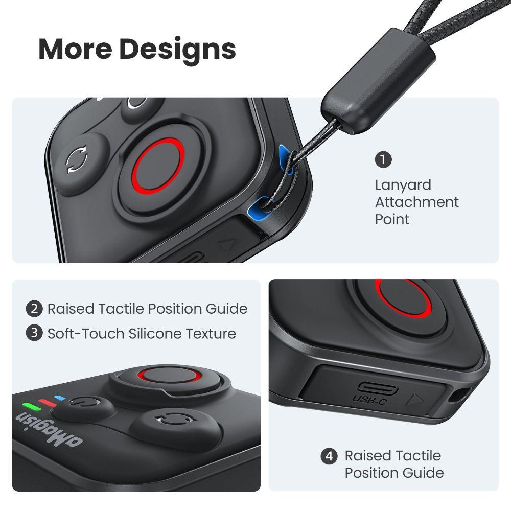 With Wrist Strap Bluetooth Remote Control 50M Bluetooth Controller for Insta360 X5/X4/AcePro 2