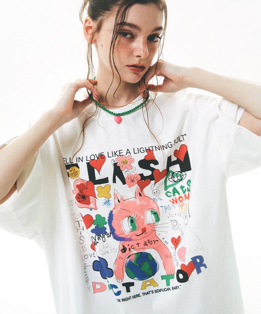 Soipeuyukaen Oversized Loose Fit Print T-Shirt