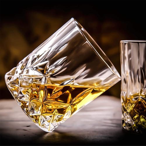 Lazysong Whiskey Glass, Rocks Glass, Brandy Glass, Clear, Father's Day, Birthday Gift, Crystal Glass, 330ml