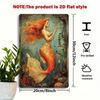 Vintage Tin Metal Mermaid Wall Art Bathroom Decor Ocean Fantasy Sign