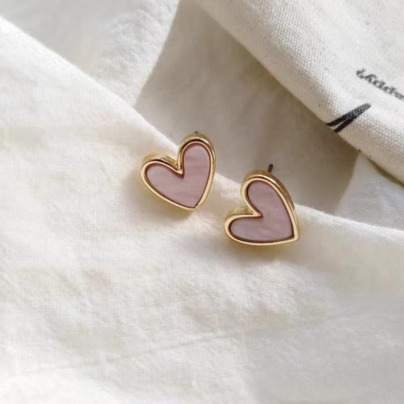 S925 Silver Needle Dark Green Heart Earrings - Korean Retro Style Women's Jewelry 2024