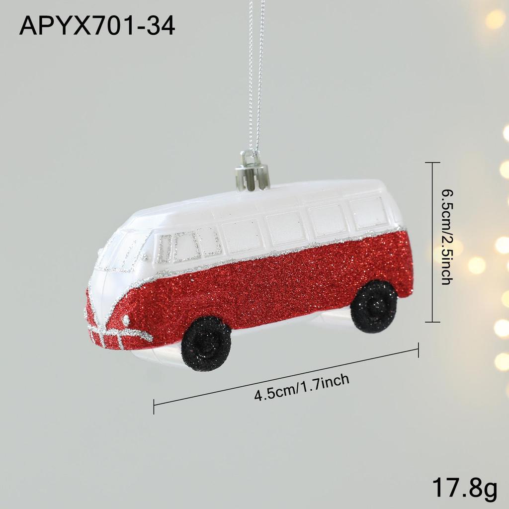 Red and White Sticky Powder Plastic Cartoon Pendant for Christmas Tree Decoration