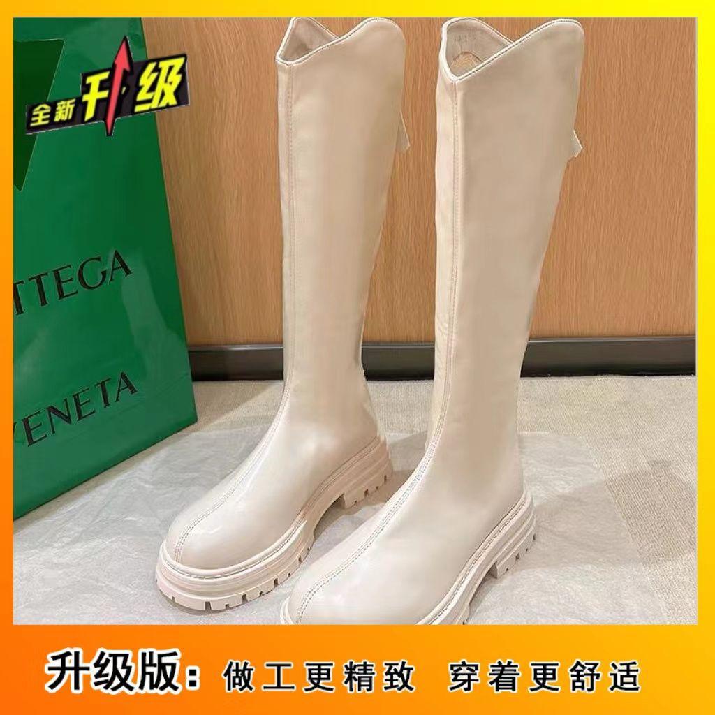 

Chelsea platform boots women s small autumn and winter new 2025 solid color Martin boots high boots knight boots 40