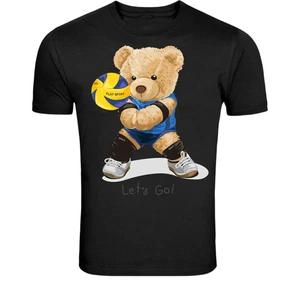 Teddy Bear Volleyball Player unisex T-Shirt - Cute Sports Bear Graphic