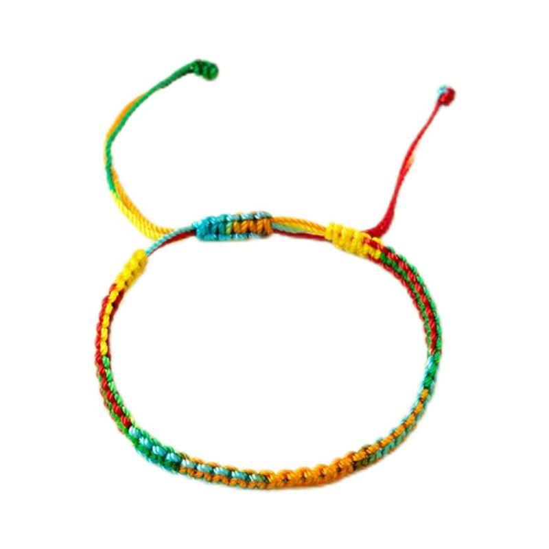 New Arrival Ancient Law Colorful Braided Rope Pull Hand Weaving Bracelet Dragon Boat Festival Adult and Children Safe Finished Product Carrying Strap