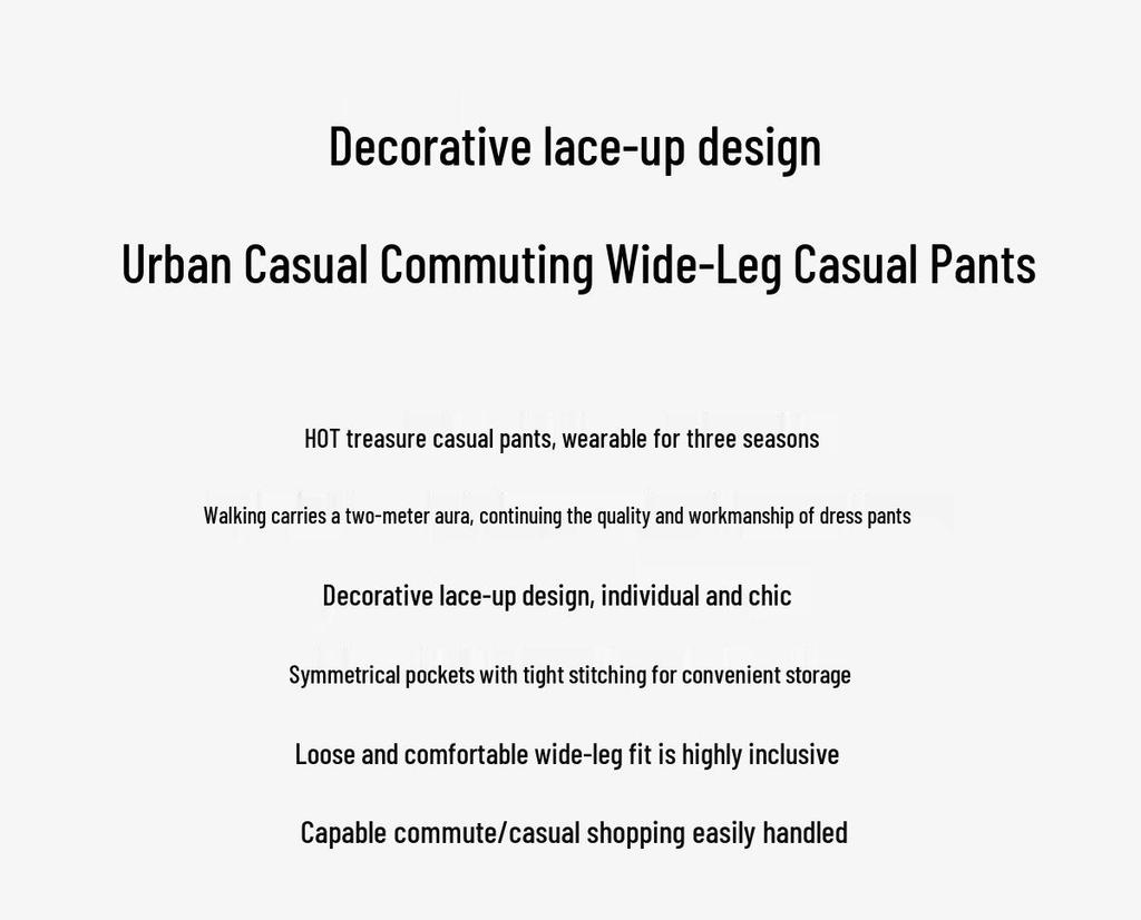 Women's High-Waist Pocket Wide-Leg Casual Pants