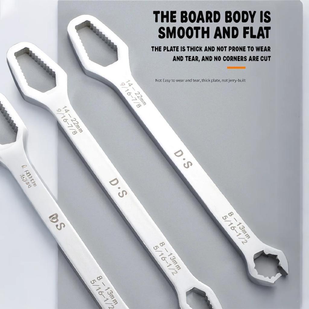 Adjustable Universal Torx Glasses 8-22mm Repairing Tools Ratchet Spanner For Motorcycle Car Wrench(Silver)