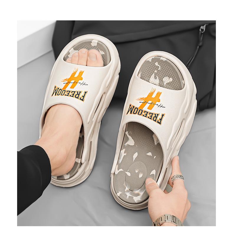 Par Sandaler med tjock sula och höjdökning, Halkfria EVA-flip-flops för inomhusbruk och stranden.