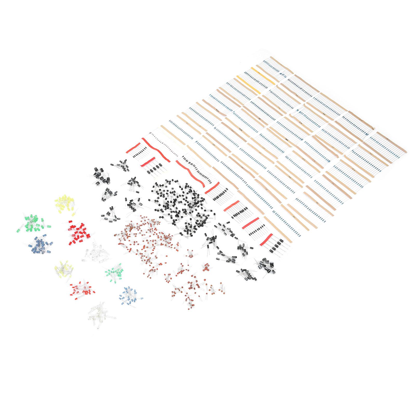 

Комплект електронних компонентів Світлодіодні діоди 30 значень Резистори Керамічний конденсатор Промислові постачання