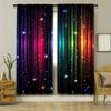 2pcs Magic Rainbow Galaxy Curtains Polyester Light Filtering Drapes for Kids Bedroom Playroom Shining Star Pattern Home Decor
