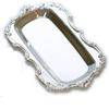 Frilled Tray for Jewelry Storage, Accessories, Keys, Cosmetics, and Cash (Silver, Oval)