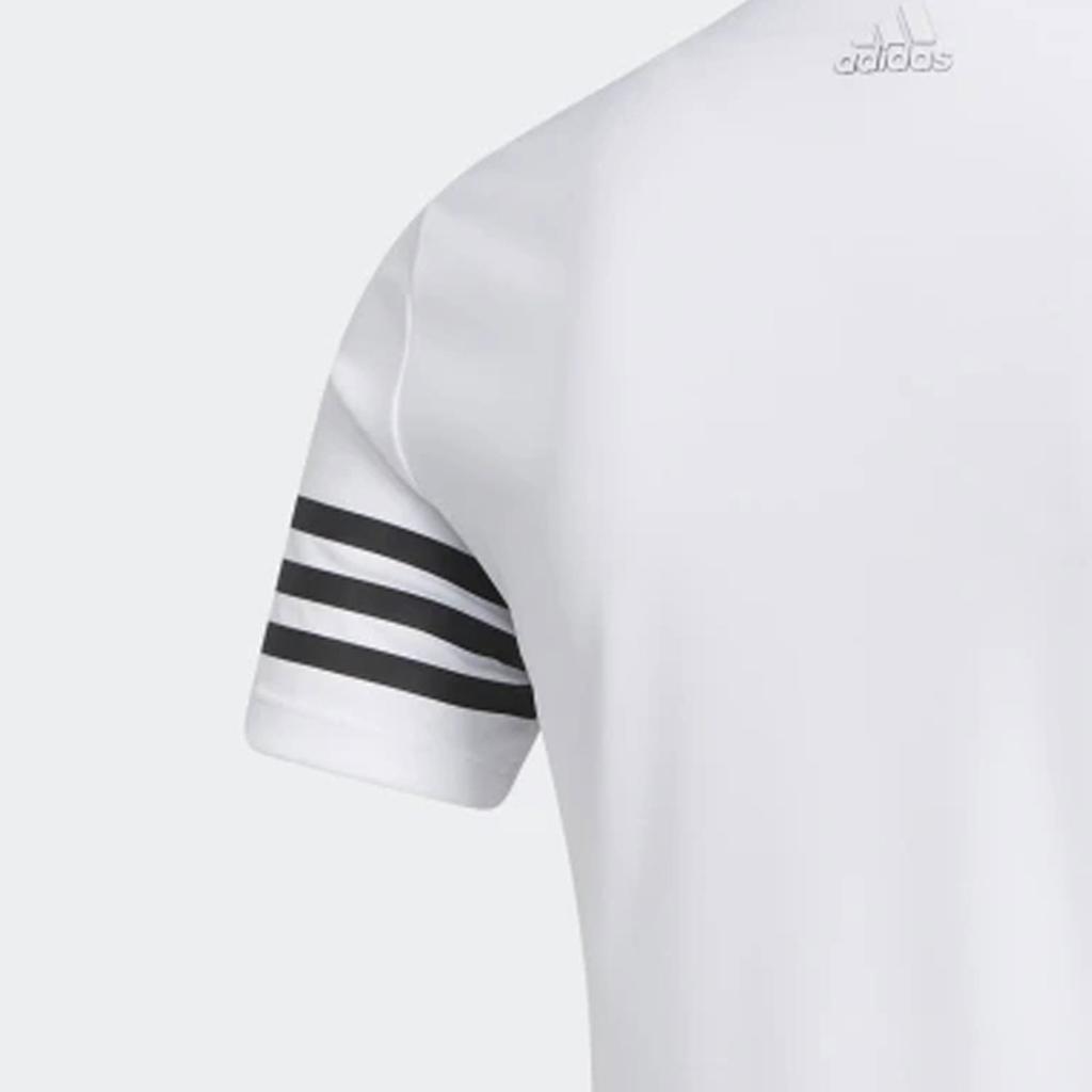 Adidas Striped Casual Soft Comfortable Short Sleeve Polo Shirt Women Tops White FS6463