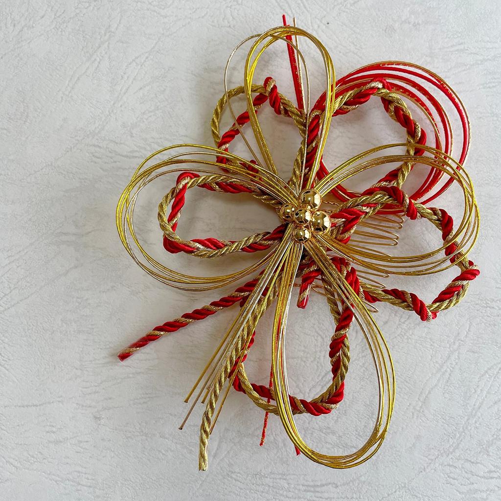 Mizuhiki Hair Red for and Bridal Perfect for and Ornament, Gold, Kumihimo, Coming-of-Age Ceremonies, Graduations, Weddings, Wear. Kimono, Hakama,