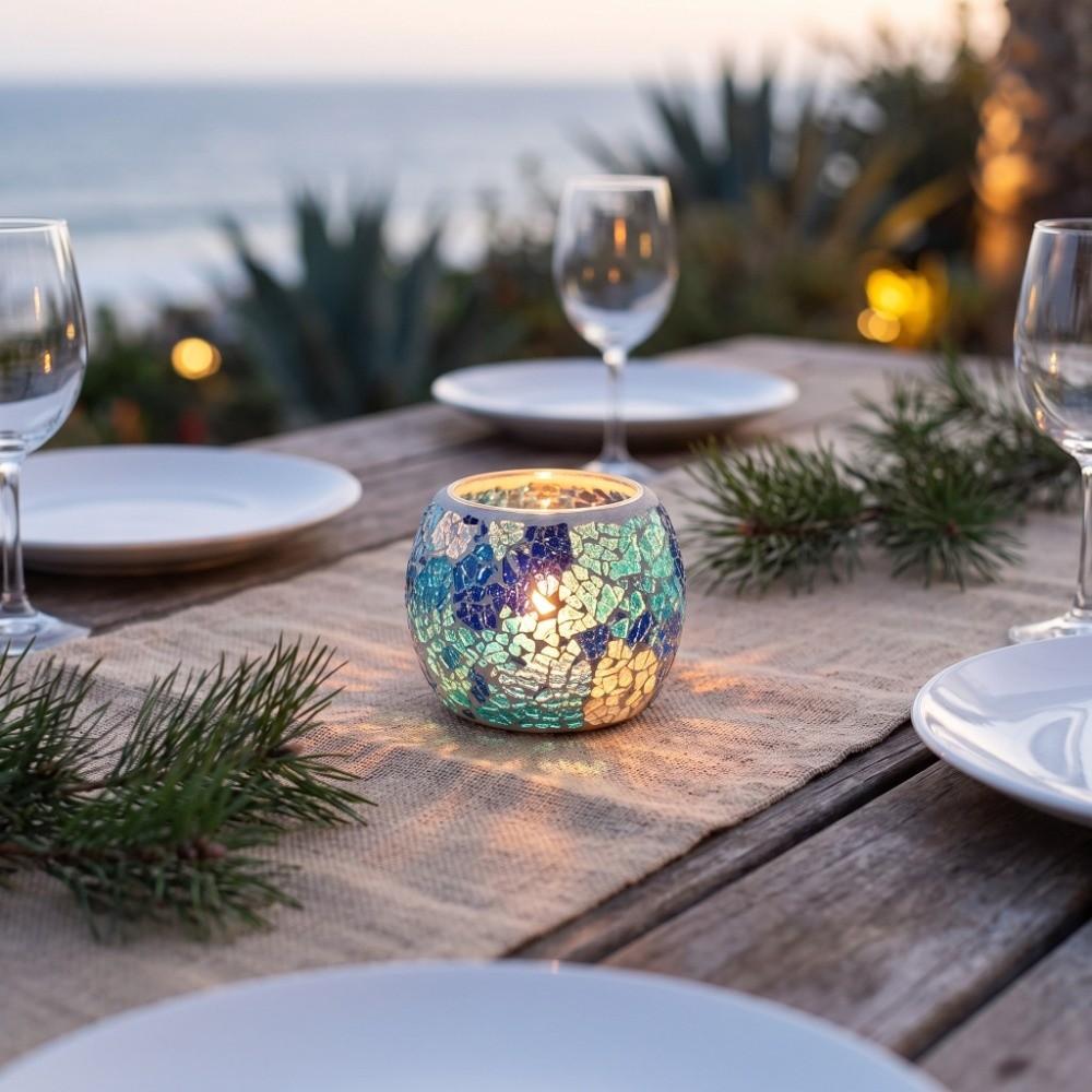 Porte-bougie chauffe-plat Forme Bol Rond 3,35x2,76 pouces Porte-bougie Votif Décoration de Fête