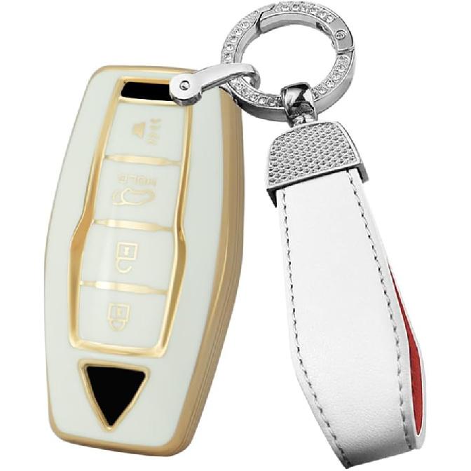 

ontto 4-button Key Fob Cover Soft TPU Key Shell Durable Key Skin 360 Degree Protection Fit for Mitsubishi Outlander 2022 2023 Key Remote Beige 4-btn-Beige