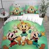 Tessuti per la Casa 3D Cartone Animato Cuphead Set Biancheria da Letto Stampato Con Federa Copripiumino Morbido Queen King Size Biancheria da Letto Casa