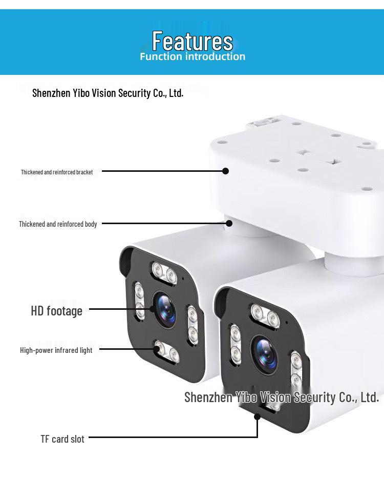 Caméra WiFi HD iCAM36 Extérieure Double Cardan Double Caméra