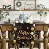 Happy Birthday Table Runner Balloon Confetti Print Protects Table from Heat And Scratches Reusable Table Protection Decoration Birthday Party Table
