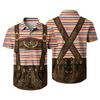 Men's Vintage Print Short Sleeve Cardigan - Casual Party Top for Daily Wear