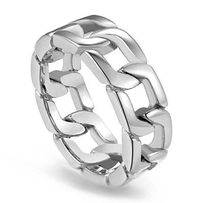 Anello a Catena in Acciaio Titanio Notte Stellata: Gioielli alla moda minimalisti in stile Hip Hop