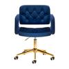 4Rico Swivel Chair Qs-Of213G Velvet Navy Blue