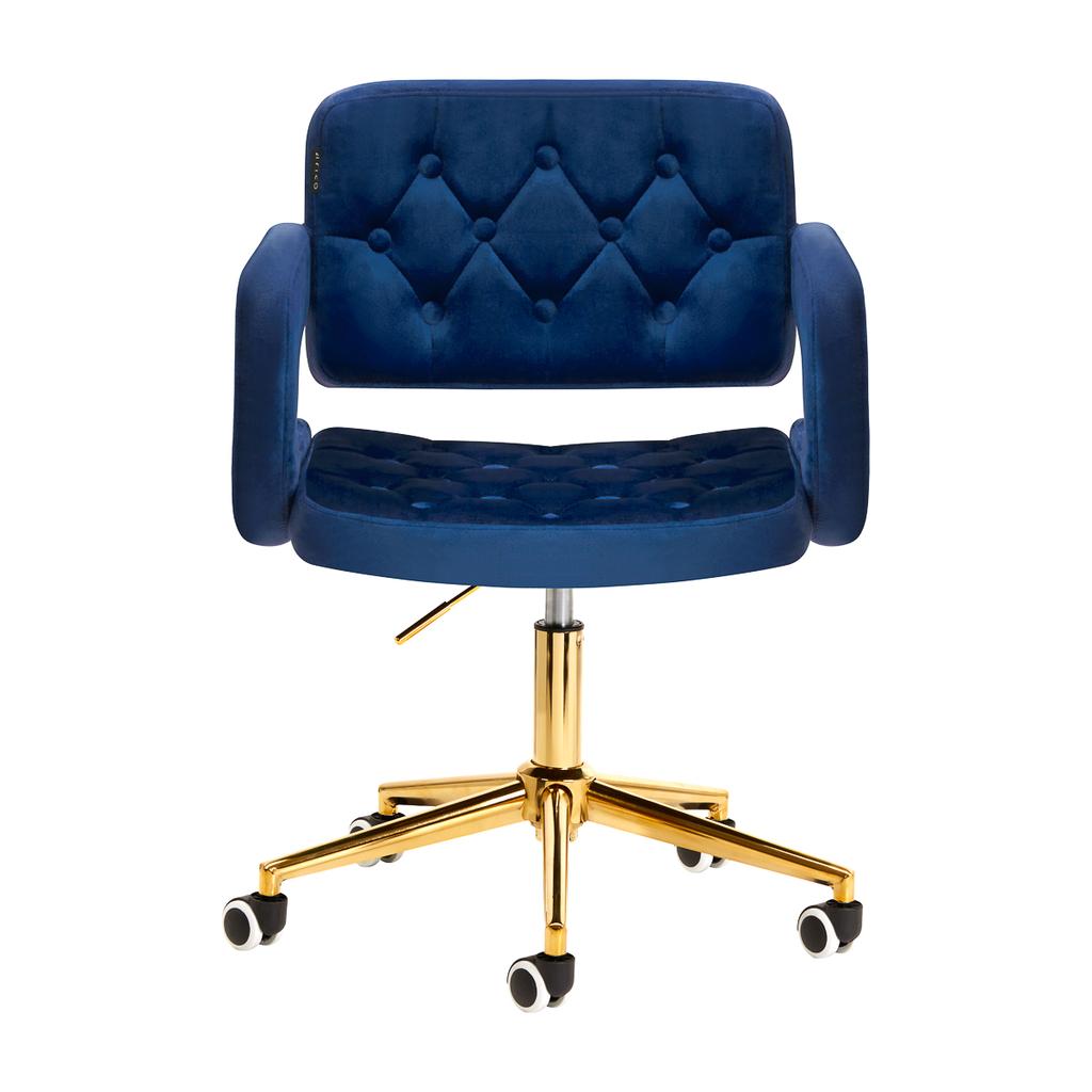 4Rico Swivel Chair Qs-Of213G Velvet Navy Blue